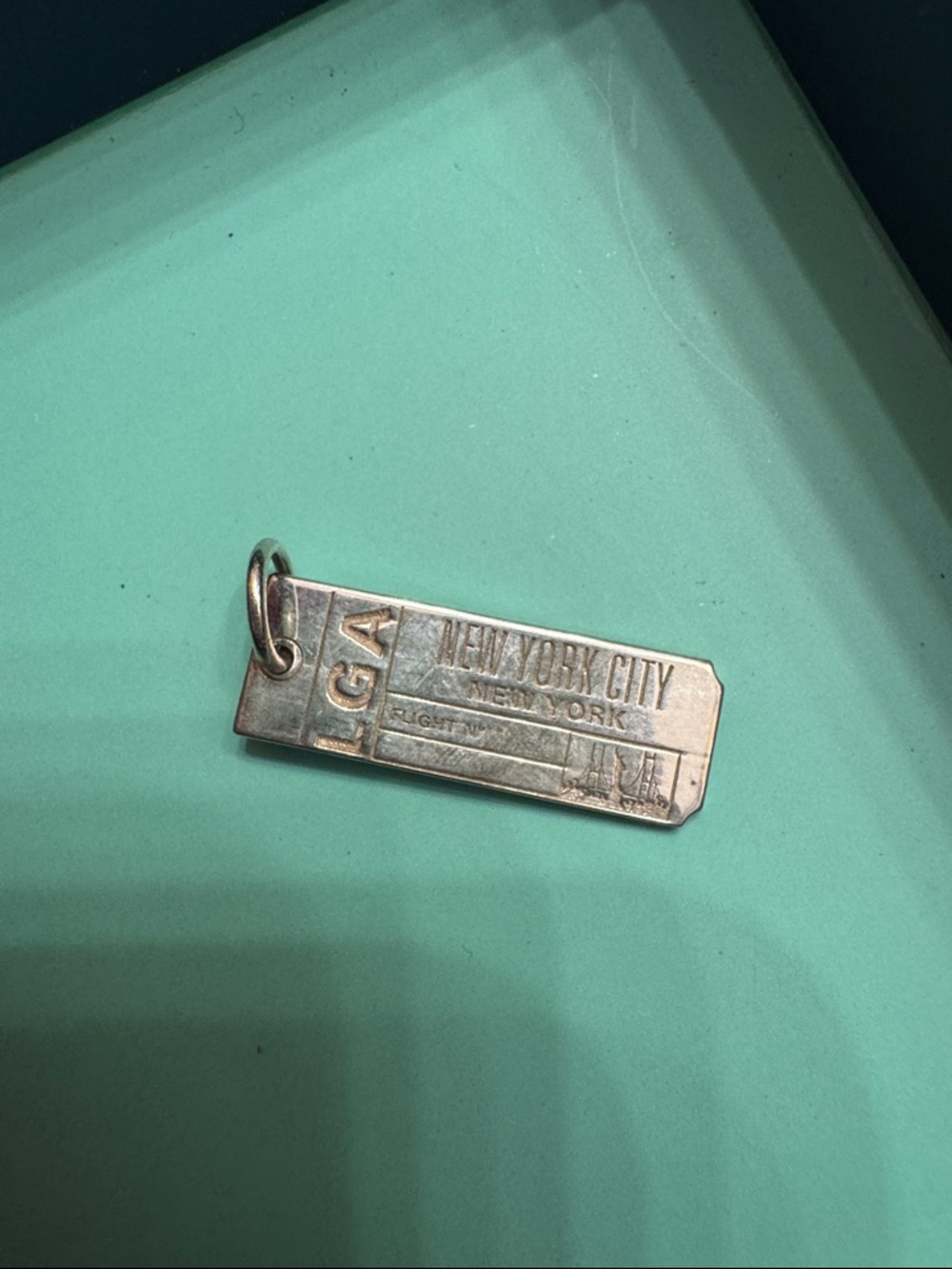 New York City Silver LGA Tag Charm